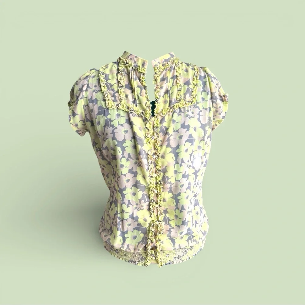 Fossil Yellow and Green Floral Blouse - Picture 6 of 12
